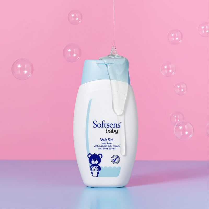 Softsens Baby TEAR FREE Baby Wash with natural milk cream & shea butter (200ml x Pack of 3)