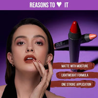 Staze 9to9 Pout On Matte + Smudgeproof Lip Crayon | Non-Drying & Transferproof | Pigmented Matte Finish | 12-Hour Stay | Lightweight | 05 Cocoa Loco | 3.5 g