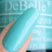 DeBelle Gel Glossy Finish Nail Polish Tahiti Teal (Teal Blue), 8 Ml - Enriched With Natural Seaweed Extract, Cruelty Free, Toxic Free