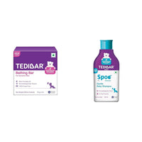 Tedibar Moisturising Baby Bathing Bar 75gx2 (Pack of 1) + Spoo Gentle Baby Shampoo 125ml No Tears - By Torrent Pharma