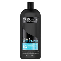 TRESemme 3 in 1 Clean & Replenish Shampoo +Conditioner + Detangle 828 ml (28 oz), Packaging May Vary