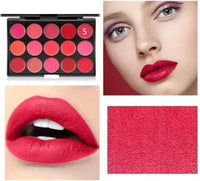 Huda Girl 15 CLR Lip Palette - Pink, Red, Nude & Brown Shades- Waterproof Lipstick Pallete - Smooth Finish MATTE LIPSTICK WOMEN AND GIRLS Travel Friendly Lipstick