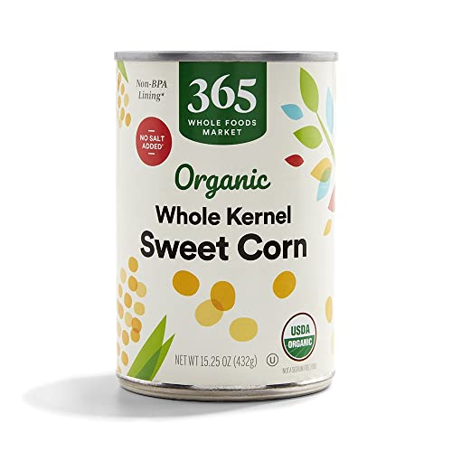365 Corn Whole Kernel No Salt Added Organic, 15.25 Ounce