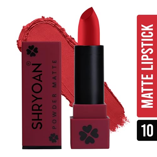 Shryoan Powder Matte Lipstick with Moisturizing and Hydrating Formula | For Every Day Use (3.2g) (Shade-10, Shade-10)