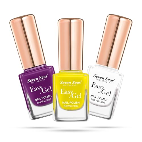 Seven Seas Easy Gel Nail Polish | Quick Dry Gel Nail Polish, Pack of 3 (Combo-04, 30ml)