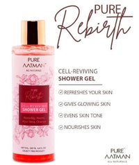 PURE AATMAN Rebirth- Shower Gel with Neem and Orange. Gentle, Moisturizing Body Wash Removes harmful bacteria, protects with anti-microbial & antioxidant properties with neem Exract-100ml
