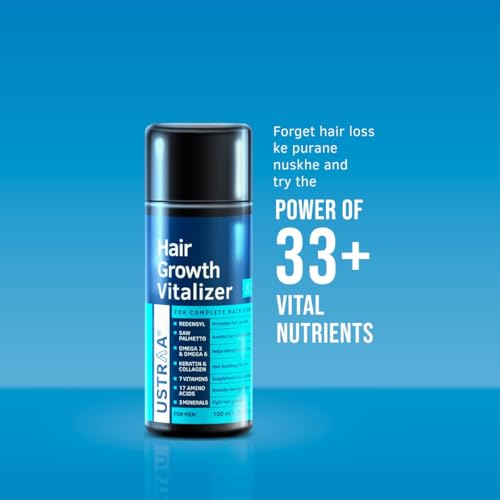Ustraa Hair Growth Kit (Anti Hair fall Shampoo 250ml, Hair Growth Vitalizer 100ml & Hair Growth Cream 100g)- Controls Hair Fall, Boosts Hair Growth, For All Hair Types