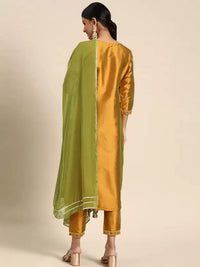 LookMark Womens Art Silk Kurta and Pant Set with Dupatta