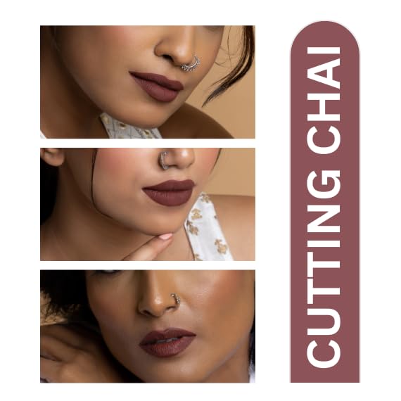 MyHues Lip Comfort Matte Liquid Lipstick True Brown (Cutting Chai) - 5ml, Non-Drying Matte Finish | Transferproof Lipstick