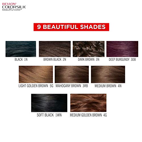 Revlon ColorSilk Permanent Hair Color For Women, Salon Quality Hair Colour at Home with up to 100% Grey Coverage, Pro-Keratin, No Ammonia, Up to 8 Weeks of Colour, Deep Burgundy 3DB (Pack of 1)