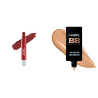 MARS Matte Super Stay Lipstick | Up to 12 Hours Long Lasting | Smudge Proof and Waterproof Lipstick for Women (2.6 gm) (05-MAJESTIC) BB Cream Lightweight Foundation (30 ml) (Tan)