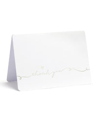 Gartner Studios Silver Foil Script with Heart Thank You Cards, 3.5” x 5”, Set of 50, Includes Envelopes Silver Foil Script w/Heart 50.0