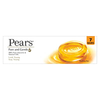 Pears Pure & Gentle Bathing Soap Bar 125 g (Combo Pack of 7) Moisturizing Glycerin Soap for Soft, Glowing Skin & Body - Paraben Free, For Men & Women