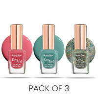 Seven Seas Easy Gel Nail Polish | Quick Dry Gel Nail Polish, Pack of 3 (Combo-12, 30ml)