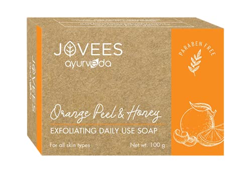 Jovees Herbal Orange Peel & Honey Soap 100 g, Basil Turmeric Anti Bacterial 100 g, Cinnamon & Neem Anti Acne Face Bar 75 g, Shea Butter & Aloe Vera Hydrating 100 g Soap Combo 4