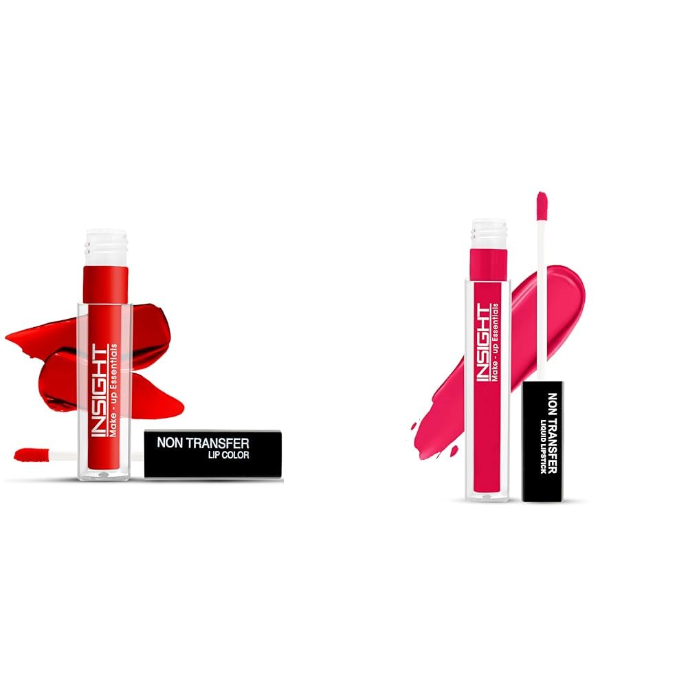 Insight Cosmetics Non Transfer Lip Color Matte Texture12Hrs Waterproof, 4ml(LG40-02) Non Transfer Liquid Lipstick 24 Hrs Waterproof, 6ml(LG39-01)