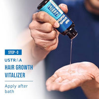 Ustraa Hair Growth Kit (Anti Hair fall Shampoo 250ml, Hair Growth Vitalizer 100ml & Hair Growth Cream 100g)- Controls Hair Fall, Boosts Hair Growth, For All Hair Types