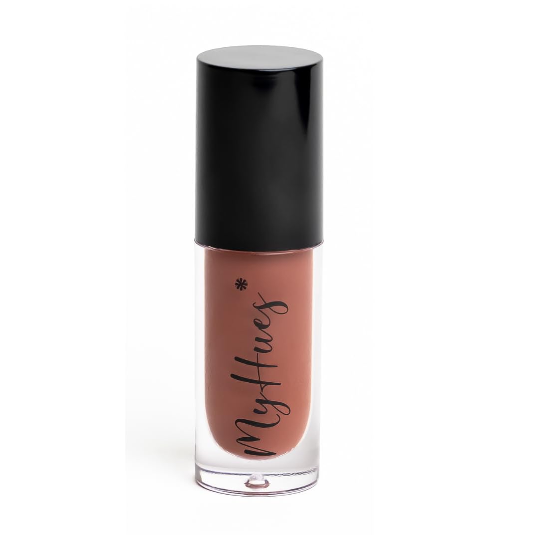 MyHues HyGlow Lip Elixir, Lip Gloss and Oil Hybrid, Nourishing Jojoba, Almond, Squalane 100% (Plant Derived), Shea Butter, Moisturizing, Buildable Colour, Glossy Finish (Mocha Brown (Heer))