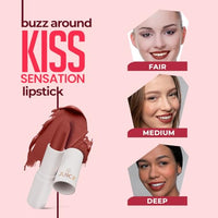 Juice Balmy Brown - M19 Kiss Sensation Lipstick & Natural Nude - M12 Color Luxe Liquid Lipstick with Goodness of Bio Retinol, & SPF 15 UV Protection