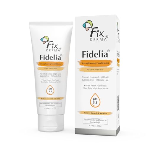Fixderma Fidelia Strengthening Conditioner with Shea Butter & Wheat Protein for Frizzy & Dry Hair | Conditioner for Women & Men | Hair Conditioner - 100gm (Pack of 1)