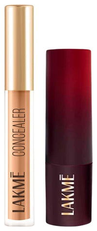 Lakmé Cream Concealer Matte Finish Beige 5.4 ml & Lakmé Forever Matte Lipstick, Made With French Rose Oil Extracts, Burgundy Bloom, 4.5g