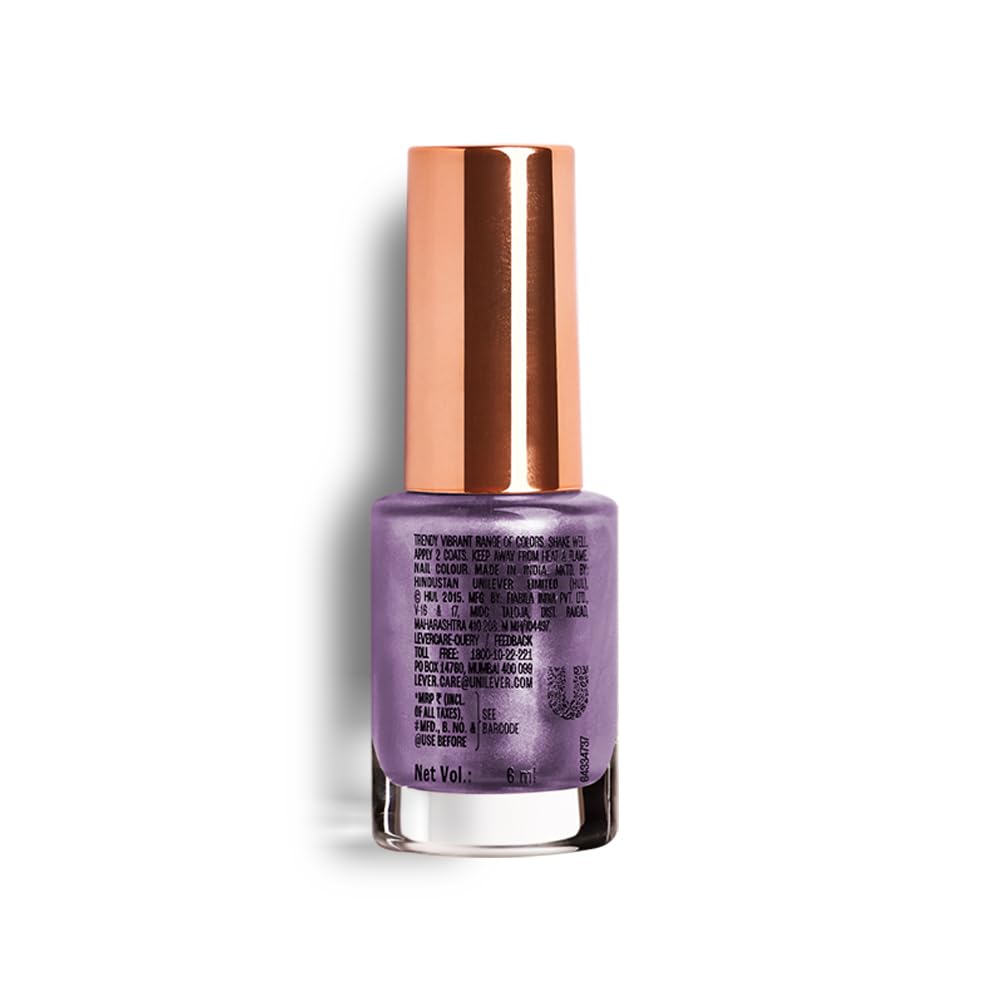 Lakmé Chrome Metallic Finish Nail Paint, Nail Magenta 6Ml