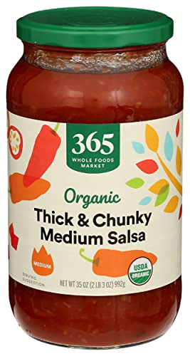 365 Salsa Medium Thick Chunky Value Size Organic, 35 Ounce