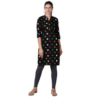 in. fuse by Shoppers Stop Mandarin Neck Printed Cotton Women Straight Fit Kurta