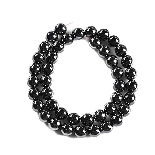 Natural Stone Beads 5mm Hematite Gemstone Round Loose Beads Crystal Energy Stone Healing Power for Jewelry Making DIY,1 Strand 15"