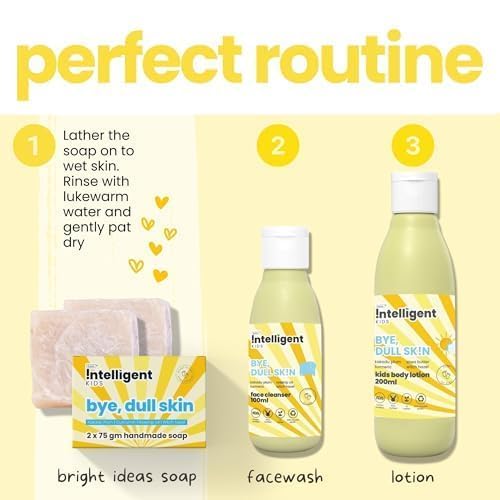 Tuco® Kids Bye, Dull Skin Soap Pack of 6X75gm with Turmeric, Shea Butter & Coconut Oil | Perfect for Dull & Sensitive Skin | Paraben & Sulphate Free | Ages 2-5, 5-10, 10-15 | 6x75gm