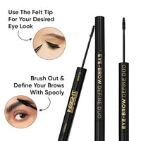Insight Cosmetics Eyebrow Define Duo (2 in 1) | Eyebrow Tinted Gel with a slim, precise Spoolie | Long lasting, Smudgeproof & Water Resistent Formula | Semi Matte Finish | 2.5 g (Brown)