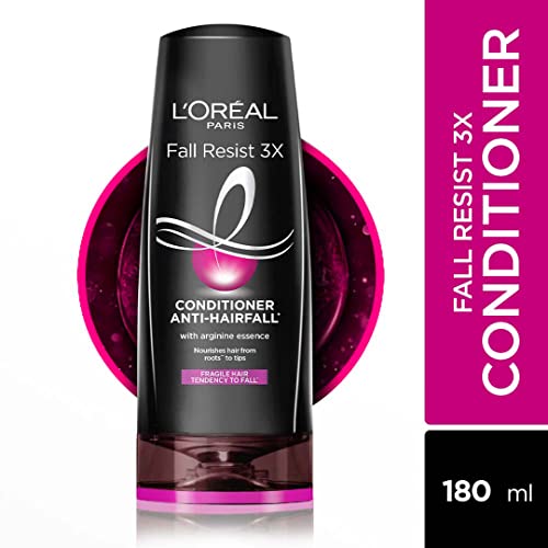 L'Oréal Paris Anti-Hair Fall Conditioner, Reinforcing & Nourishing for Hair Growth, For Thinning & Hair Loss, With Arginine Essence and Salicylic Acid, Fall Resist 3X, 180/192.5 ML (Weight May Vary)