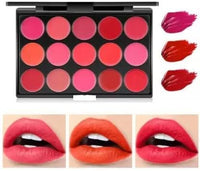 Huda Girl 15 CLR Lip Palette - Pink, Red, Nude & Brown Shades- Waterproof Lipstick Pallete - Smooth Finish MATTE LIPSTICK WOMEN AND GIRLS Travel Friendly Lipstick