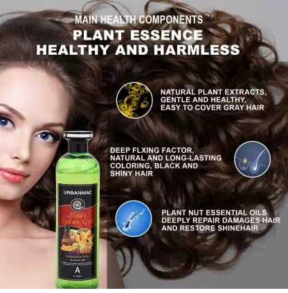 URBANMAC Fruit Vinegar Hair Color Black Gel With Dye Brush and Mixing Bowl Hair Colouring Kit