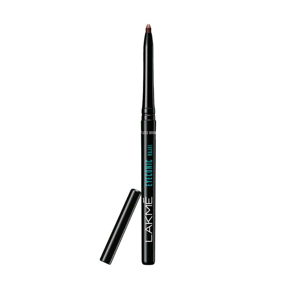 Lakmé Eyebrow Pencil, Black, 1.2g & Lakmé Eyeconic Kajal, Classic Brown, Water Proof, Smudge Proof, Lasts Upto 22 Hrs, 0.35 g
