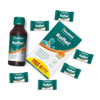 Himalaya Kolfet Cough Syrup 100 ml + 6 Koflet lozenges Free Herbal| Non-Drowsy Formula| 25% Honey| Wet & Dry Cough | Sore throat | Irritation
