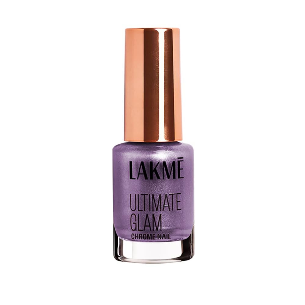 Lakmé Chrome Metallic Finish Nail Paint, Nail Magenta 6Ml