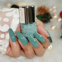 DeBelle Gel Nail Lacquer Asparagus Fern (Sea Green) 8ml Enriched With Natural Seaweed Extract, Cruelty Free, Toxic Free (Glossy Finish)