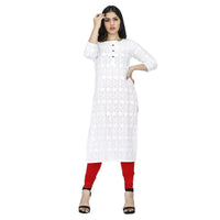 DARIKA Present Pure Chickari Cotton White Colour Kurti for Women All Small & Plus Size.