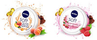 NIVEA Soft Playful Peach, Light Moisturizer Cream 200 ml & NIVEA Soft Berry Blossom, Light Moisturizer for Face, Hand & Body, 200 ml