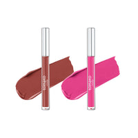 FLiCKA Tomato Liquid Matte Lipstick Transfer Proof, Smudge Proof, Non-Sticky, Creamy Lightweight Shade 2 & Shade 8 Combo