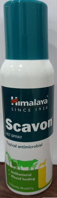Himalaya Scavon Vet Spray | Antibacterial & Antifungal Formula for Wound Care, Promotes Faster Healing| 100 ml
