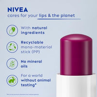 NIVEA Lip Balm, Fruity Berry Shine, 4.8gm, Purple