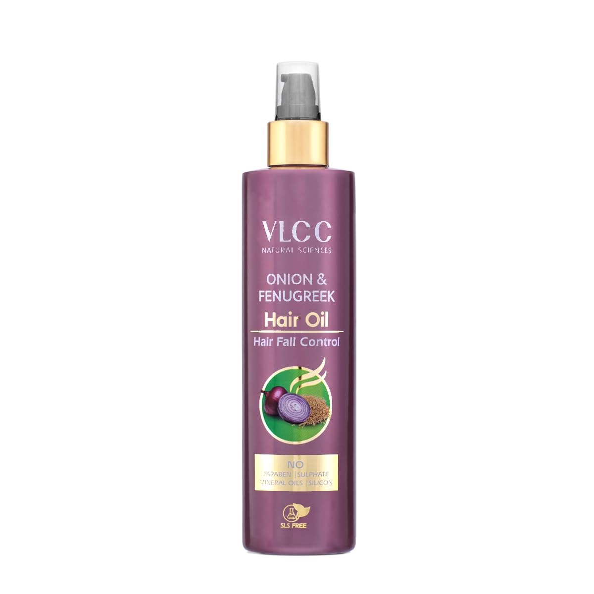 VLCC Onion & Fenugreek Hair Oil - 200ml | Deep Nourishing Hair Oil for Strengthening Hair Follicles. Thicker, Stronger, Frizz-Free Hair | Paraben Free | with Onion, Fenugreek, Almond & Black Seed
