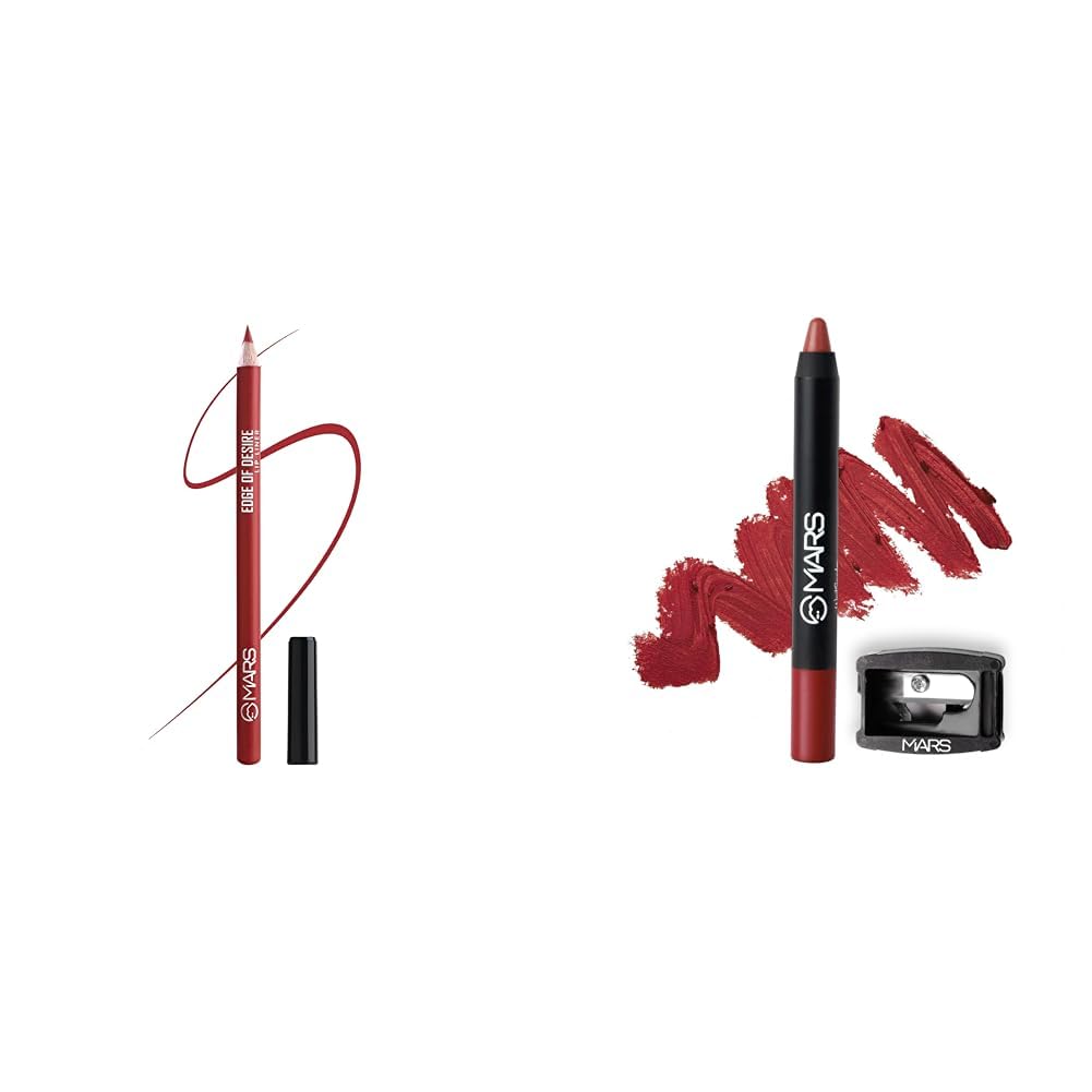 MARSMatte Lip Liner One Swipe Smooth Long Lasting Lip Pencil (1.4gm) (07-MAGNETIC MAGENTA) Long Lasting Crayon Lipstick up to 12 Hours Stay Matte Finish Waterproof Lip Crayon (3.5 gm) 05-I