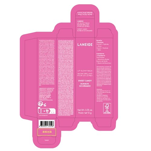 Laneige Lip Glowy Balm | Moisturizing Lip Treatment with Vitamin C + Shea Butter for Soft, Smooth and Glowing Lips | Korean Lip Balm For Dry Chapped Lips |Intense Hydration| Sweet Candy |10Gm