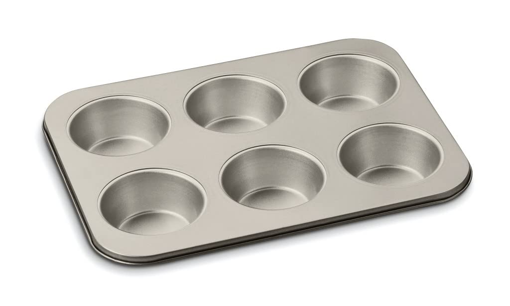 Cuisinart Chef's  Classic Nonstick Bakeware 6-Cup Jumbo Muffin Pan, Champagne 1 Count (Pack of 1)