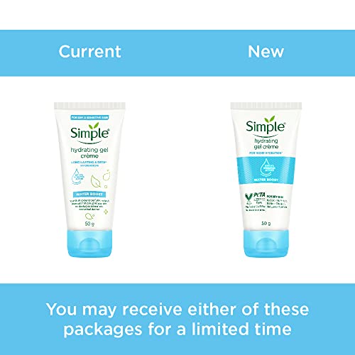 Simple Water Boost Hydrating Gel Creme 50g | For 100 HR Hydration | For Normal to Dry Skin | With Pentavitin & 11% Hydrating Actives