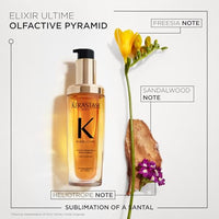 Kérastase Elixir Ultime Hair Oil-In-Serum 75ml | For All Hair Types | 2X Shinier Hair | 96H Anti-Frizz Action | Infused with French Camellia, Marula and Argan Oils