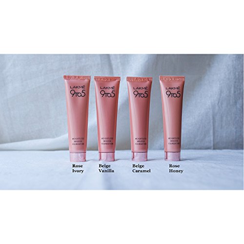 Lakmé 9 To 5 Weightless Mousse Foundation, Beige Vanilla, 25G Matte Finish, Light, All Skin Type